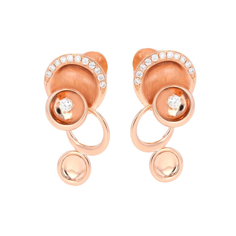 Boucles d'oreilles diamants 0.24 carat or rose 3.92g Comme neuf -  reconditionné disponible sur Gemme Les Bijoux